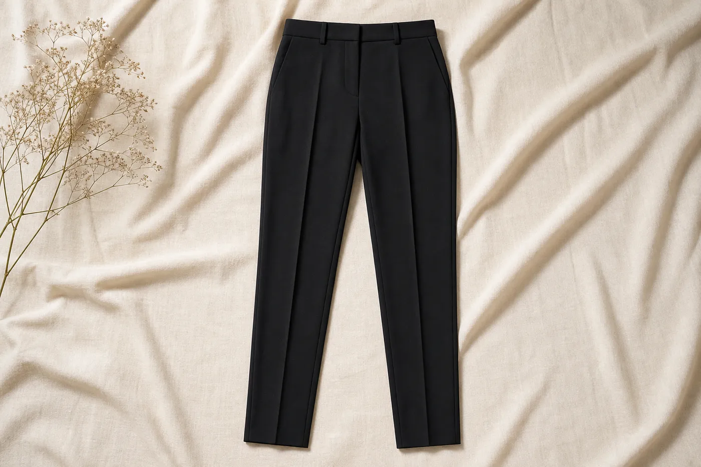 Iconique Pantalon Cigarette en Crêpe